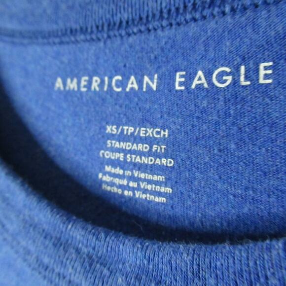 American Eagle Blue Short Sleeve Shirt with AENYC Symbol - Picture 3 of 3
